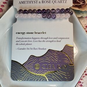 Clea Ray Amethyst & Rose Quartz Energy Stone Bracelet NWT